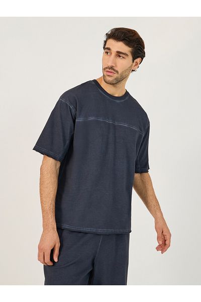 Styli Terry Acid Wash Round Neck T-Shirt and Shorts Co-Ords