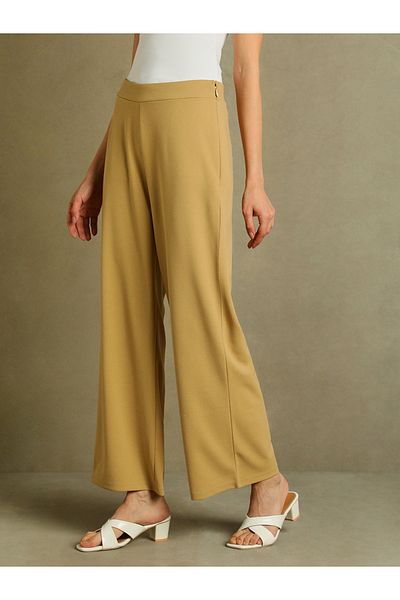 Dennis Lingo By Styli Mid Rise Wide Leg Relaxed Fit Trousers