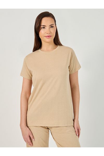 Styli Solid Round Neck T-Shirt and Pyjama Set