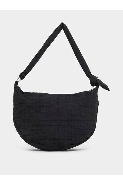 Styli Textured Shoulder Bag with Zip Closure