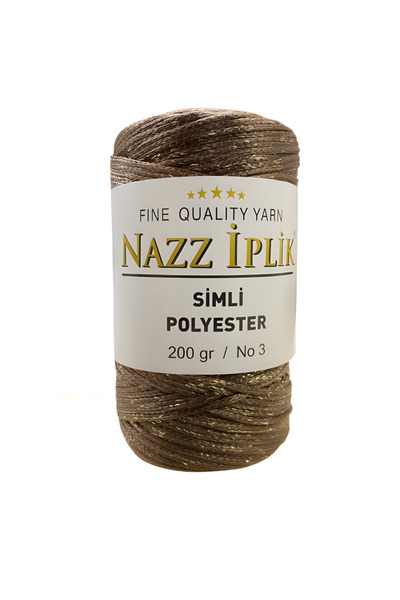 Nazz Νήμα Πλεξίματος Χειροποίητο Μακραμέ από Πολυεστέρα με Γκλίτερ 200 γρ.