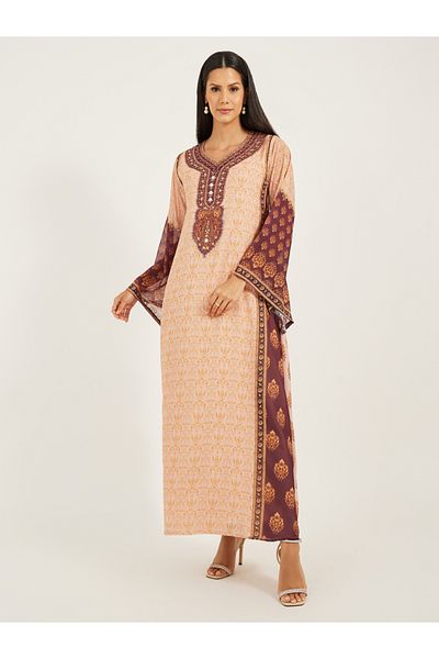 Maxim Creation By Styli Printed Bell Sleeve A-Line Kaftan