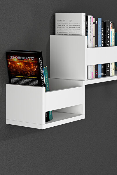 Ninnimo Ada Mdf Duvar Rafı, Kitaplık Beyaz