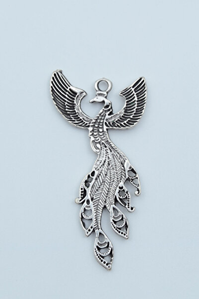 Bu Farklı Zümrüdü Anka Kuşu Gümüş Kaplama Kolye Ucu