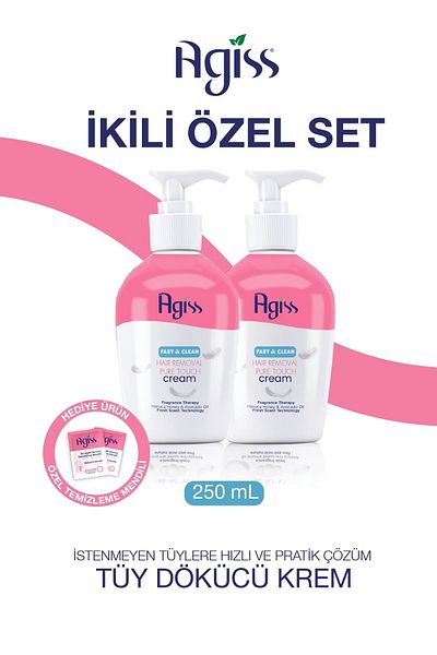 AGISS 2-Pack Hair Removal Cream 250 ml (with Pump)