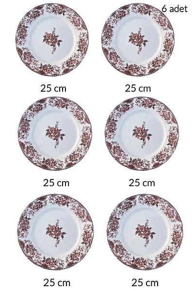 porselenden Vintage Rose 6 Persoane 25 Cm Porțelan Premium Set Farfurie Servire 6 Piese Design Special