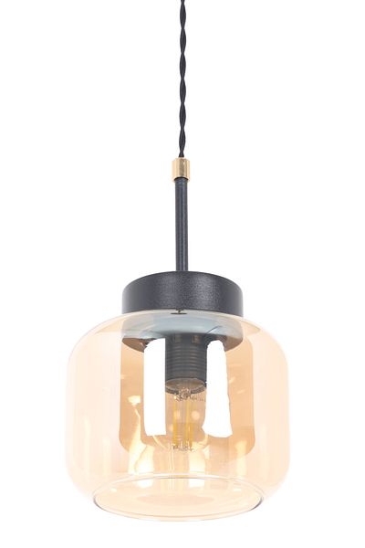 MŞ Aydınlatma Kama Black Gold Honey Glass Pendant Lamp Single Chandelier