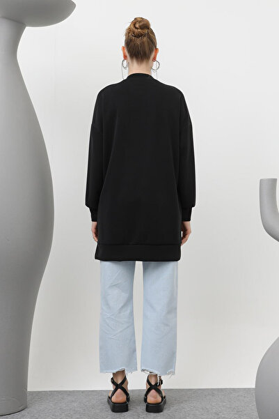 REMSA Модальна туніка Sweat 10612 Чорна вишивка Деталі