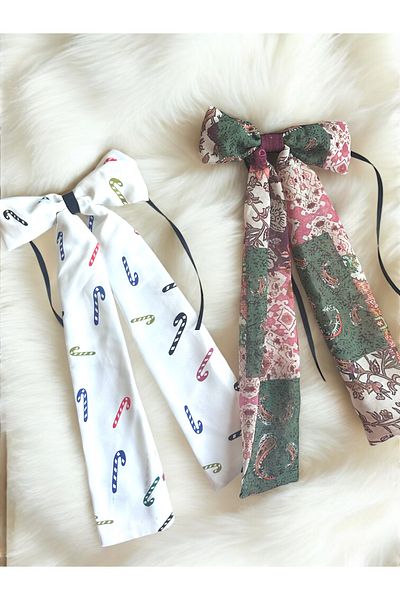 Bukiro Cataramă cu fundă lungă 2 buc. Accesoriu pentru păr