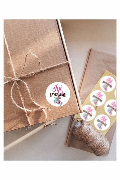 Piksel Grafik Happy Holidays Candy 24 Pieces Ornament, Gift, Packaging Sticker - A5