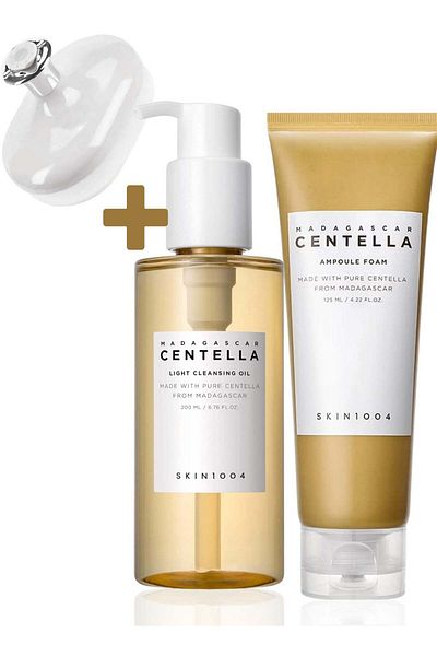 Skin1004 Madagascar Centella Cleansing Duo: Light Cleansing Oil & Ampoule Foam