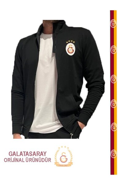 Galatasaray Lisanslı Erkek Siyah Ceket