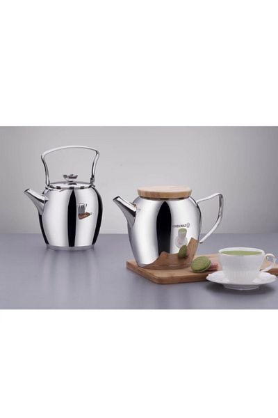 KORKMAZ Montana Stainless Steel Teapot. Capacity. 1.1lt