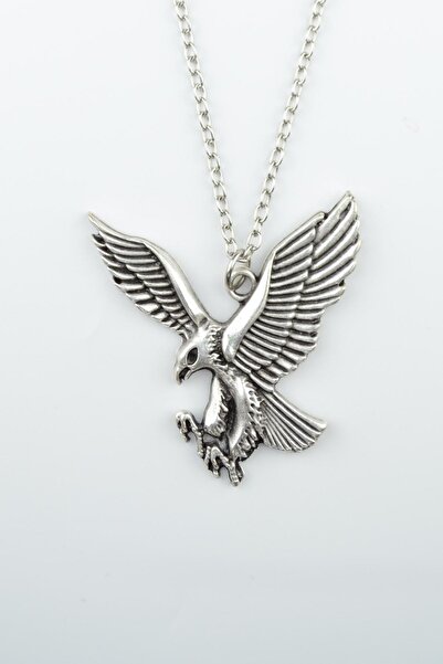 Bu Farklı Kartal Kolye Düz Ezme Zincir Gümüş Kaplama Özgürlük ve Güç Sembolü
