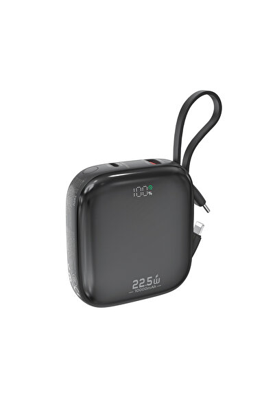 Totu PB-1013 1000mAh 22.5W Çıkışlı Hızlı Şarjlı Küçük Kendinden Kablolu Power...