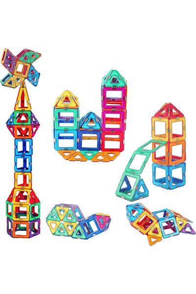 Yelajoy 95-Piece Magnetic Building Blocks Set,Durable Educational Diy Construction Toy,for kids 3+