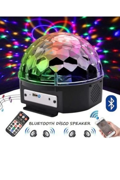 ErdemShop Renkli Işıklı Lazer Parti Bluetoothlu Led Küre Disko Topu