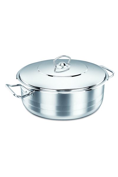 KORKMAZ Mega Stainless Steel Cookware Low Pot. Capacity 32 Cm