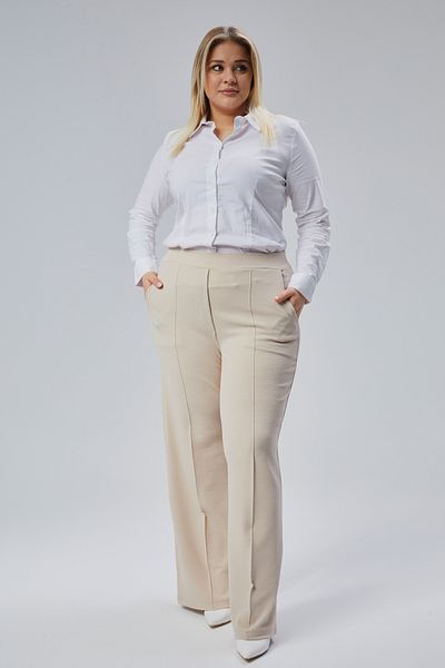 Symirna Regular Pallazo Women's Trousers with Normal Waist Elastic