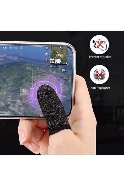 AWEI Mobile Gaming Finger Gloves Super Pubg Carbon Fiber Fabric 1 Pair 2 Pcs Pieces Finger Gloves