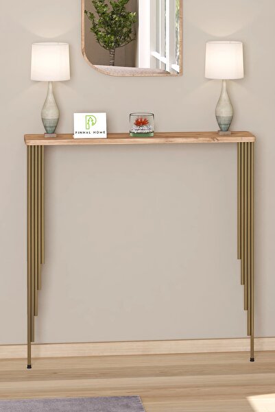 Pinhal Home PinhalHome Dresuar Petek Üstü Raf Oval Kenar Atlantik Çam Gold Ay...