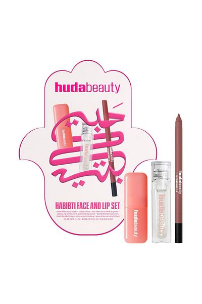 Huda Beauty مجموعة حبيبتي للوجه والشفاه 2025