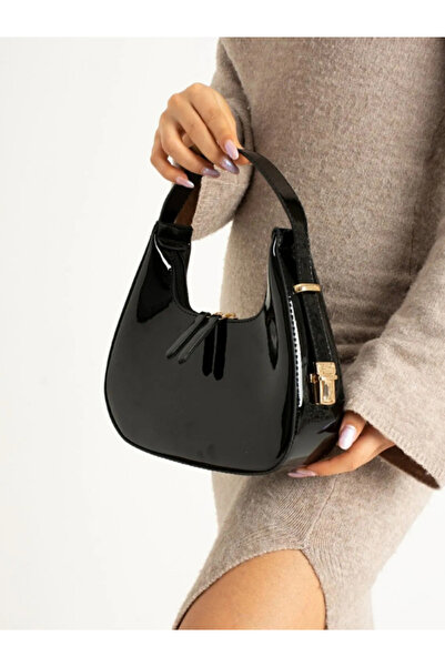 HAPBUY Geantă de damă din piele lacuita bagheta cirese cu inchidere cu fermoa...