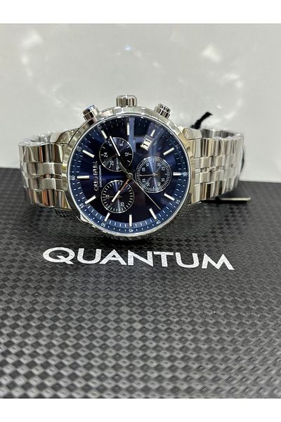 Quantum Dark Blue Dial Povertech Special Series 100% Steel Chorograph İ 100 m 45 mm