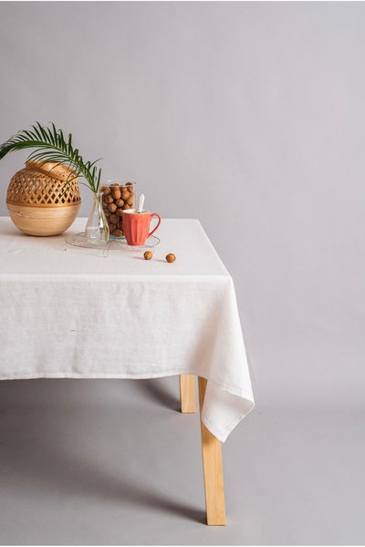 Linen Mood Premier Krem Renk Leke Tutmaz Panama Keteni Masa Örtüsü