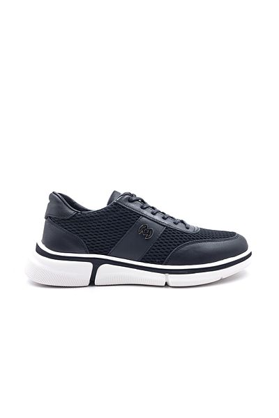 MARCOMEN Genuine Leather and Textile Men's Black Casual Comfort Shoes
