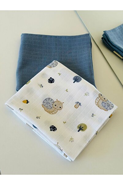 Fulya Tuhafiye طقم بطانية أطفال من الموسلين مكون من قطعتين من القطن 100%، بطا...