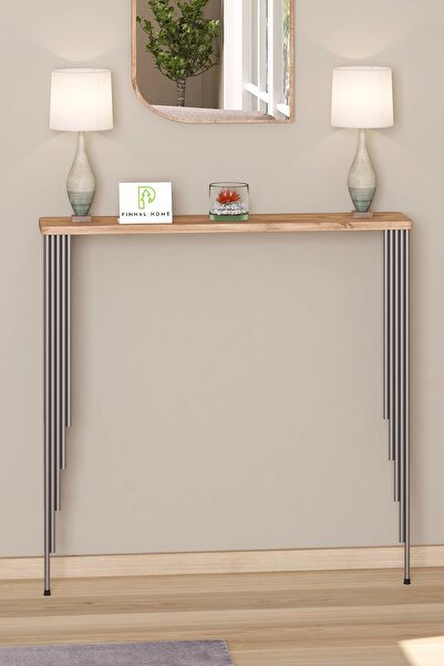 Pinhal Home Dresuar Petek Üstü Raf Oval Kenar Atlantik Çam Gümüş Ayak 120*18c...