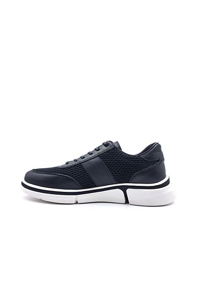 MARCOMEN Genuine Leather and Textile Men's Black Casual Comfort Shoes