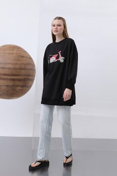 Puane Two Yarn Fabric Scooter Embroidery Embroidered Tunic 10636