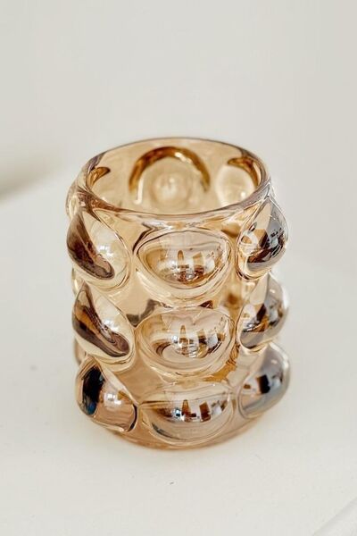 Meturas Modern Şeffaf Kabarcıklı Mini Cam Vazo – Dekoratif & Çok Amaçlı