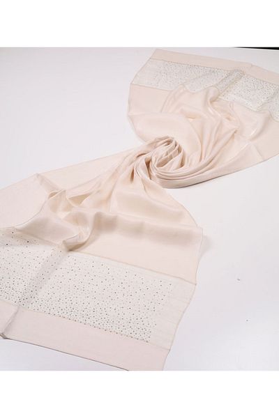 PİRAMİT Pyramid Solid Color Stone Evening Dress Shawl - Pattern-06 - Color-16