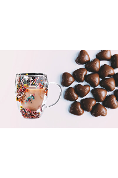 ELSA Isıya Dayanıklı Borosilikat Çift Çidarlı Flower Cup Çiçekli Bardak | Çiç...