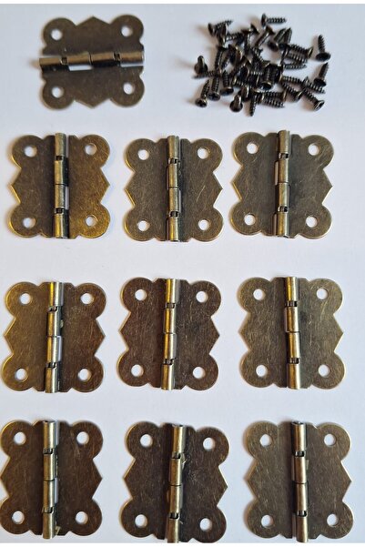 craftsy 10 ADET DEKORATİF KUTU MENTEŞESİ ANTİK RENKTE 26 * 30  4 DELİKLİ +  4...