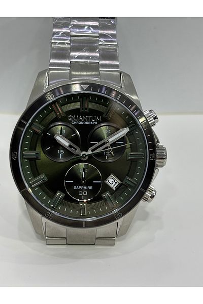 Quantum Green Dial Saphire Povertech Special Series 100% Steel Chorograph I 100 m 45 mm