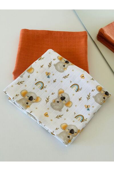 Fulya Tuhafiye طقم بطانية أطفال من الموسلين مكون من قطعتين من القطن 100%، بطا...