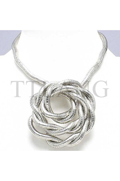 Choice قلادة ثعبان ملتوية مرنة من الحديد الملتوي مقاس 5 مم من White-K بطول 90...