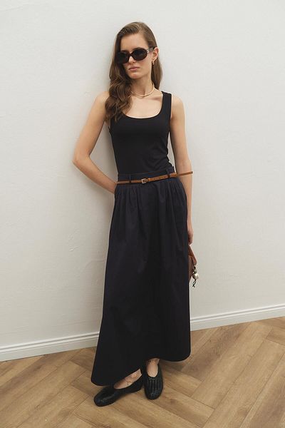 Hooopstore Lidia Pile Λεπτομερής φούστα Navy Blue