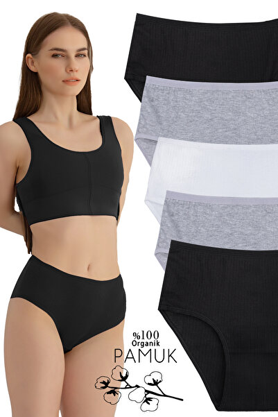 Humaone 100% Cotton 5-Piece High Waist Women's Panties Bt2-b7