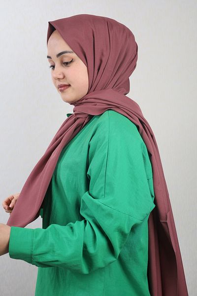 QUM İPEK Qum Silk μονόχρωμο κρεπ Voile Shawl - Μοτίβο-01 - Χρώμα-19