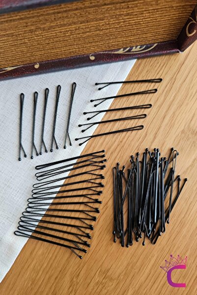 Cinderella Agrafă de păr cu vârf moale, 5,5 cm, sârmă groasă, neagră, 50 buc.