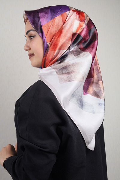 PİRAMİT Φουλάρι από ρεγιόν με σχέδιο Pyramid Luxer - Pattern-57 - Color-06