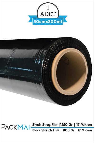 PackMai Stretch (STRECH) Film Black 1850 Gr200 Mt17 Mic1 Piece