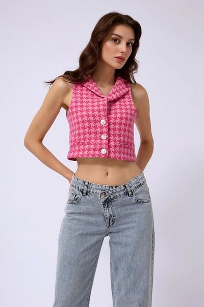 Silerra Houndstooth Crop Vest