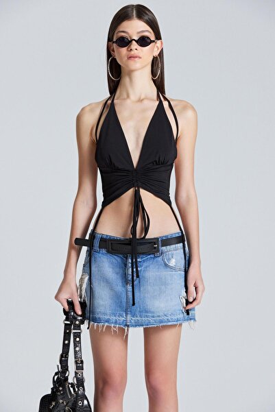 World Fashion Trends 2477 Cultură neagră cu frânghie la spate