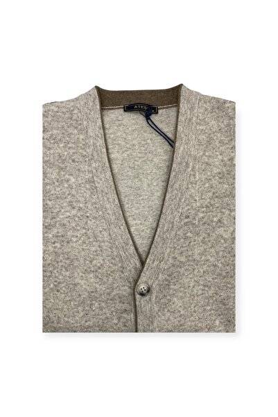 Sadık Collection Ateş Knitwear Men's Pocket Detailed V-Neck Buttoned Cardigan 6520